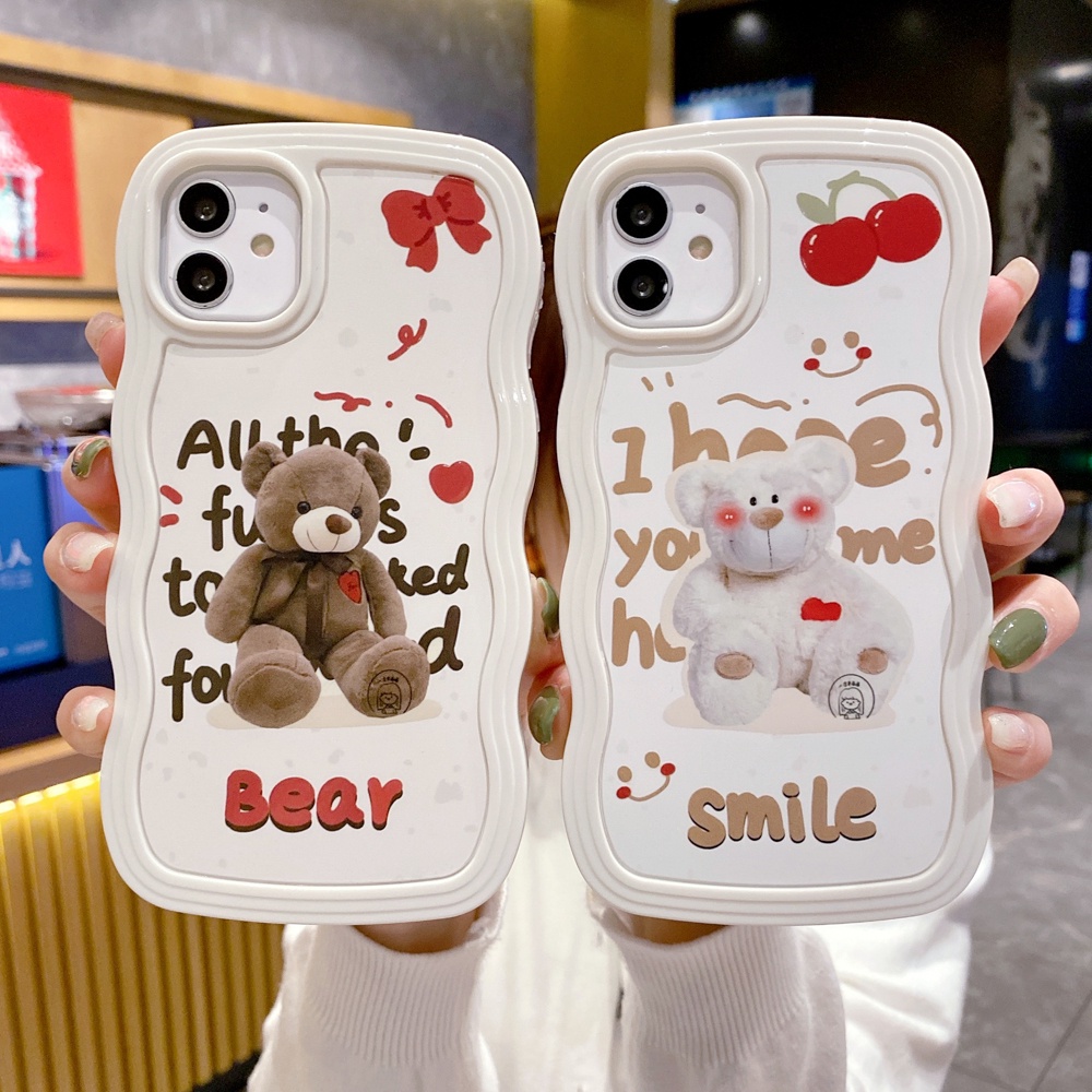 IPHONE Casing Bunga Kompatibel Untuk Iphone11 12 13 14 Pro Max Cute Dear Painted Back Cover XR X XS Max7 8 Plus Se2020 2022 Casing Bening