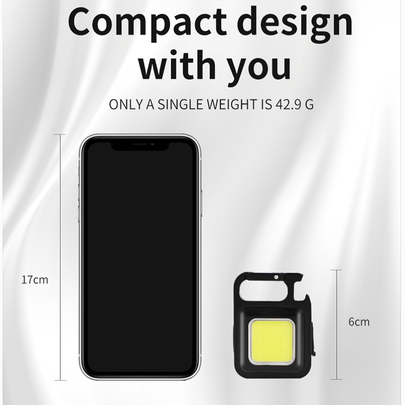 COB Lampu Led Gantungan Kunci Pocket Flashlight Multifungsi  Emergency lampu Waterproof Pemeliharaan  Camping Memancing mini Strong Light
