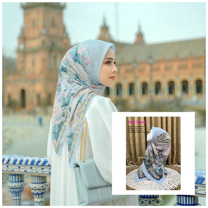 (D) JILBAB SEGI EMPAT VOAL PREMIUM LC ● HIJAB FARSYA ADEEVA ● KERUDUNG VOAL MOTIF LASER CUT