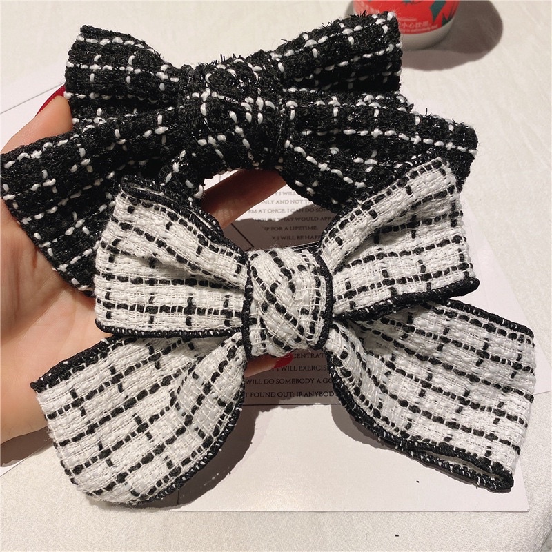 Delunashop pita rambut wanita korea jepitan fashion cantik aksesoris hiasan jepit rambut premium hitam putih