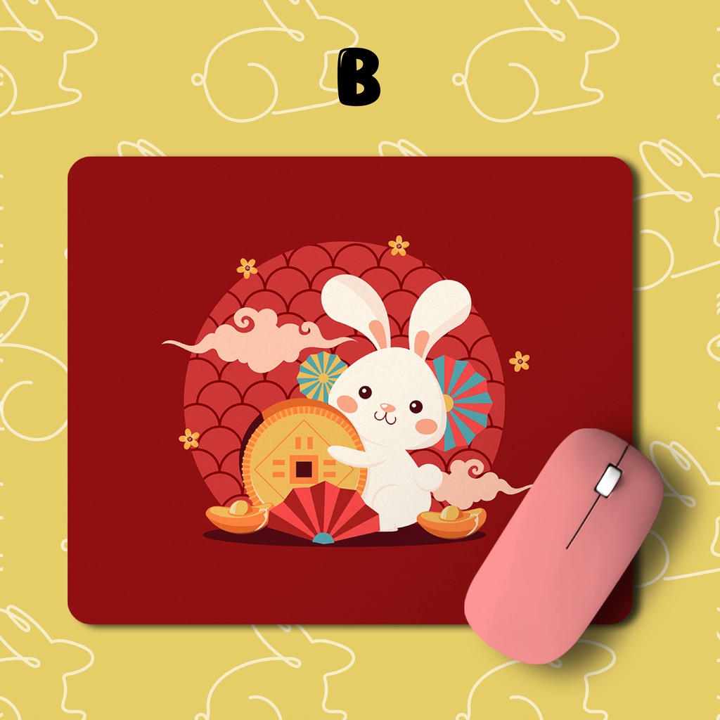 READY STOCK Custom Gaming Mousepad Antislip Kelinci Rabbit Chinese New Year