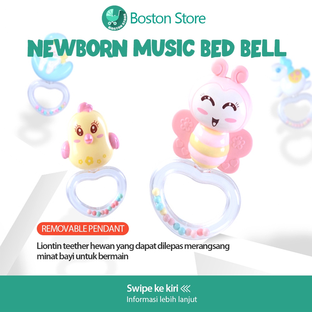Bostonstore Mainan Box Tempat Tidur Bayi / Mainan Tidur Bayi / Crib Hanging Toys / Box Bayi musik toys Gantung di Tempat Tidur Bayi +Remote / Crib Bell Toys /  Mainan gantungan box ranjang bayi Gantungan tempat tidur bayi baby crib toys baby bed
