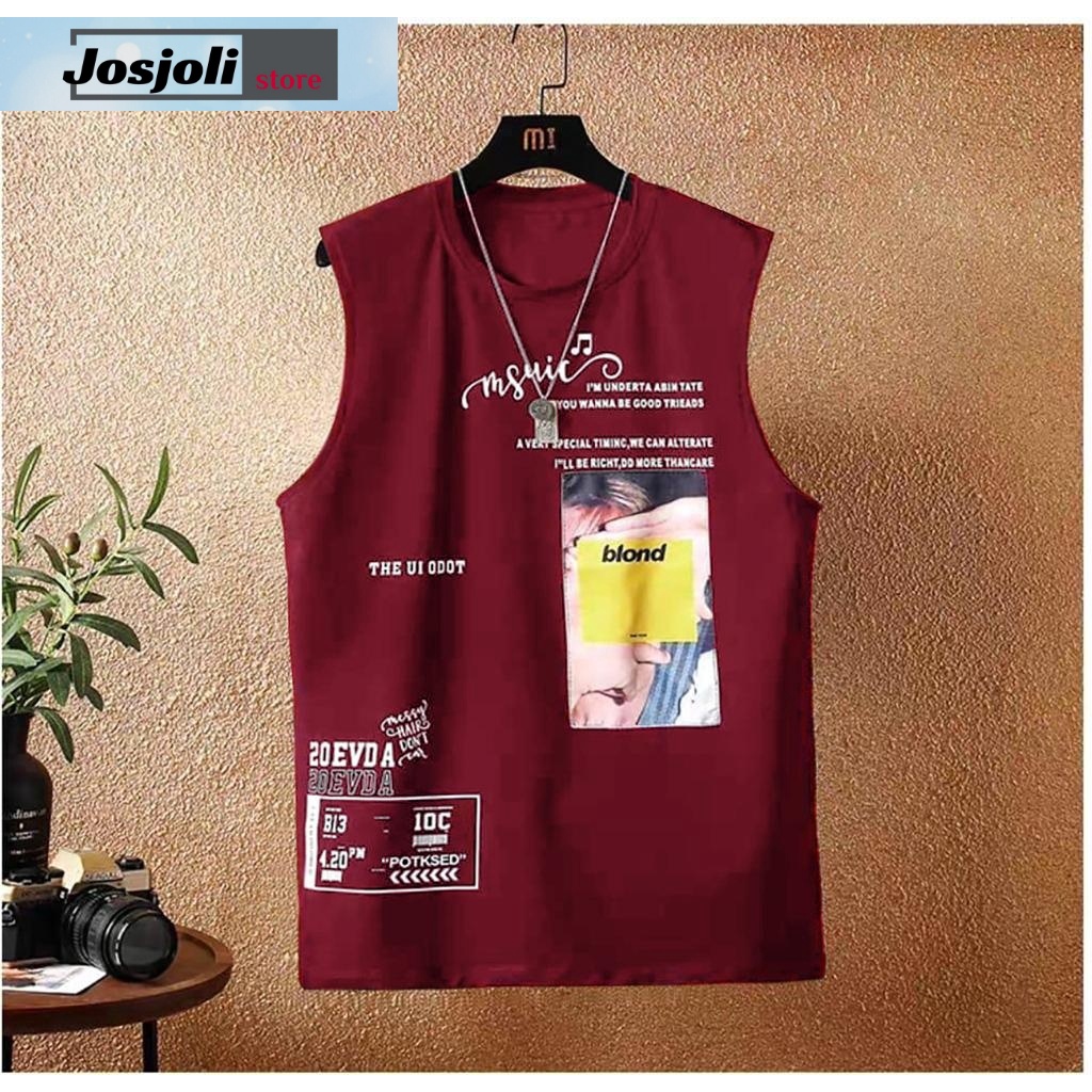 JOSJOLI_STORE/Kaos Singlet Evda/Atasan Pria Dewasa/L XL