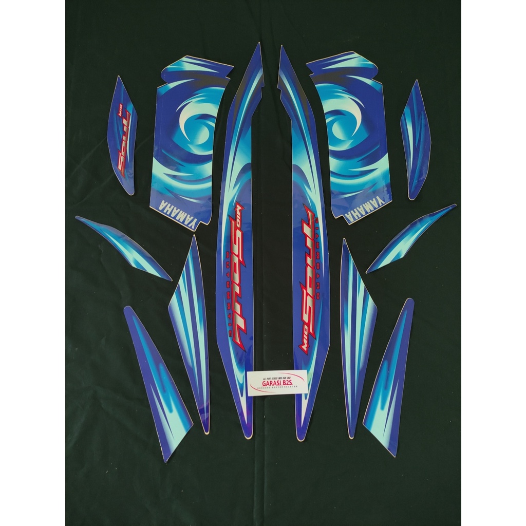 striping stiker grafik set mio soul karbu 2007 2008 biru best quality