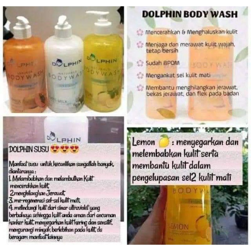 Dolphin body wash ORIGINAL 100% BPOM sabun mandi cair dolpin asli