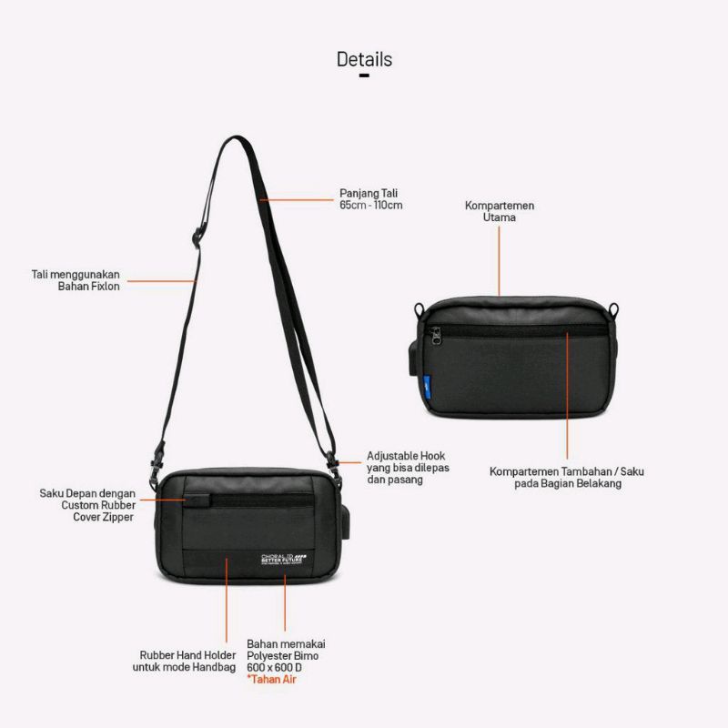 Sano Slingbag Clutch Bag Tas Selempang Pria Multifungsi