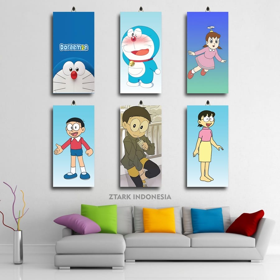 81-92 HIASAN KAMAR CARTOON GAMBAR WALLPAPER DORAEMON LUCU 15X30 WDKZQ/70MOX/ PAJANGAN KAMAR DORAEMON