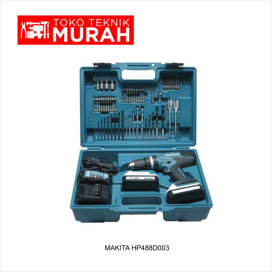 Makita HP488D003 Mesin Bor Cordless 18V Hammer Drill HP 488 D003 batre