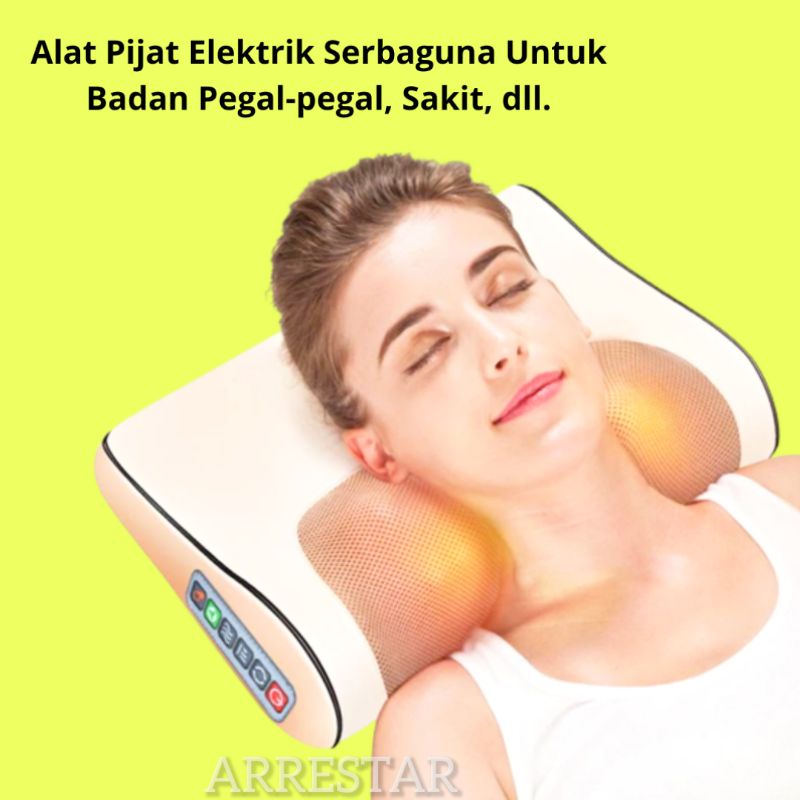 Bantal Alat Pijat Elektrik Leher Bahu Punggung Perut Kaki Multifungsi Original