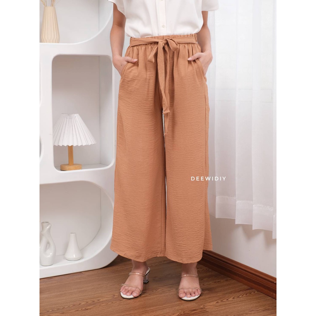 CELANA KULOT CRINKLE PREMIUM MUAT SAMPAI JUMBO - FLOWY PANTS DEEWIDIY