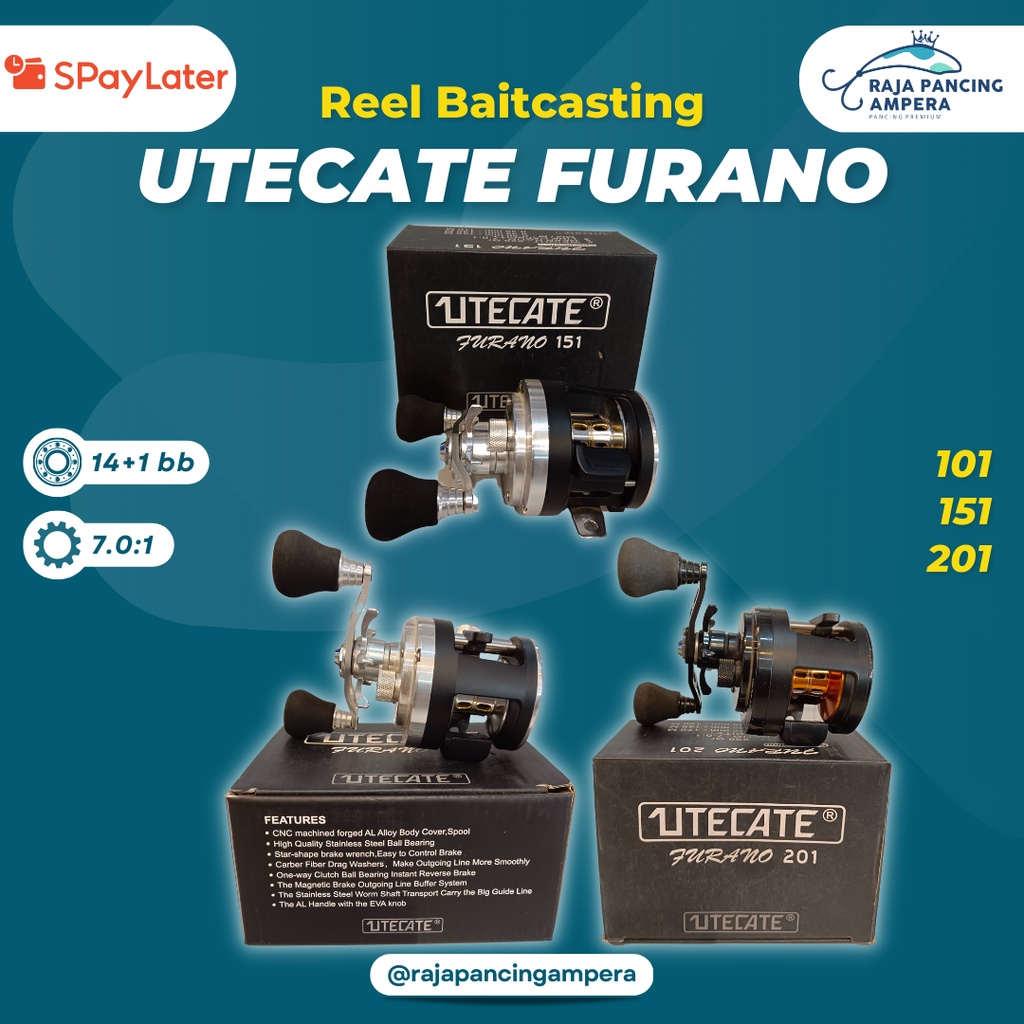 Reel Baitcasting Utecate Furano 101 151 201 | Reel BC Model Round Jigging | Bisa COD SPayLater