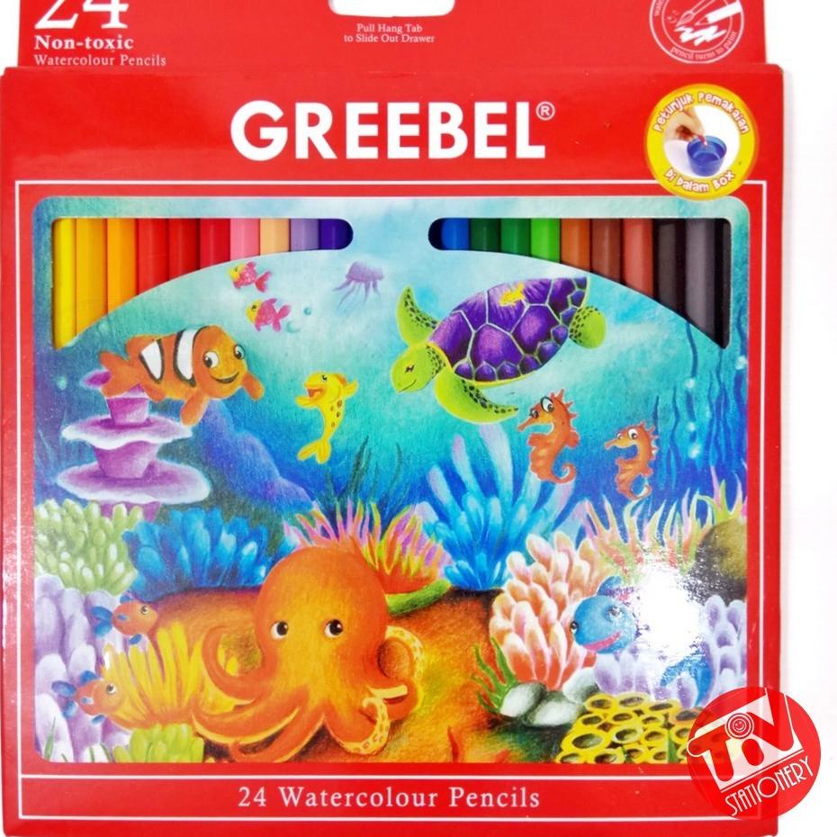 

시 Pensil Warna GREEBEL Watercolour 24 Warna Model Baru