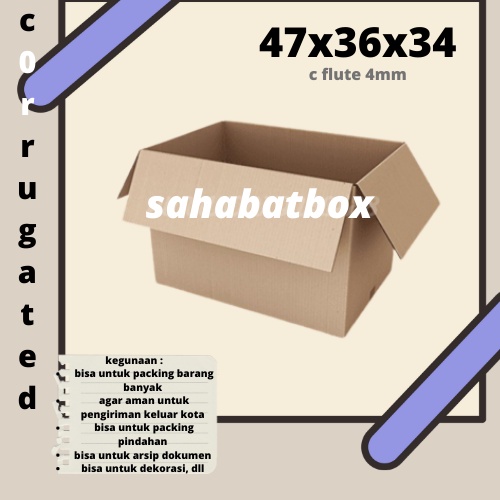

(min order 5pcs)KARDUS/DUS/KARTON/DUS PINDAHAN/KARDUS BESAR 47x36x34 cm CFLUTE KUAT