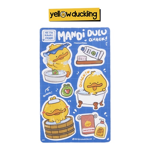 

STICKERS - ITIK MANDI DULU EDITION STICKER SET - STIKER ITIK SAMPO SABUN MANDI BUSA - YELLOW DUCKLING HANDDRAWN BATHROOM MR ITIK - LIMITED EDITION - JURNAL STUDYGRAM DOFF MATTE FINISH WATERPROOF