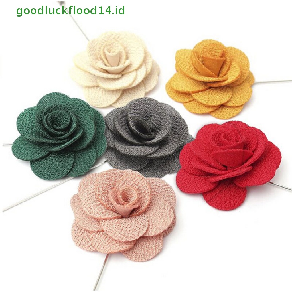 [GOOGFOUR] 1pc Pin Kerah Bunga Handmade Boutonniere Stick Bros Pin Aksesoris Pria [TOP]