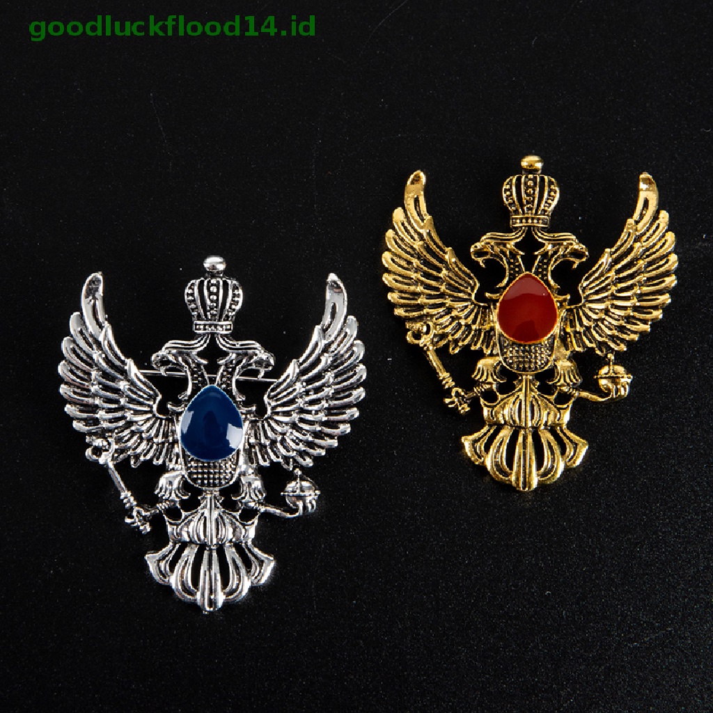 [GOOGFOUR] Retro Wing Metal Pin Vintage Eagle Badge Bros Mahkota Kerah Pin Pria Aksesori [TOP]