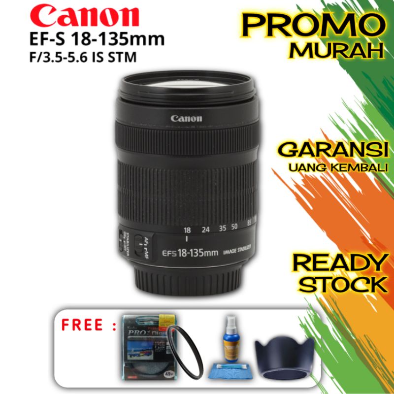 ( NEW ) LENSA KIT CANON EF-S 18-135MM F/3.5-5.6 IS STM