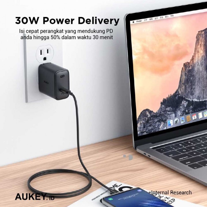 AUKEY PA-F2 - SWIFT Series 30W - PD Wall Charger Single USB-C Port 30W