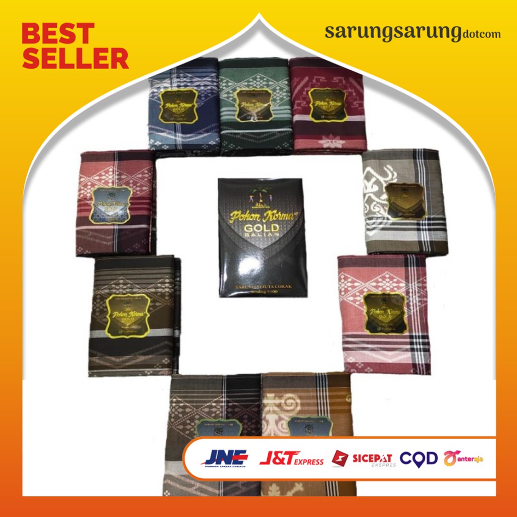 GROSIR Sarung Pria Pohon Korma Gold Balian Asli Sarung Pohon Kurma Gold Balian Original