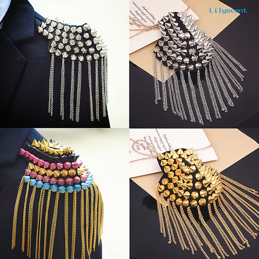 [LS] Bros Bahu Jumbai Perhiasan Punk Vintage Fringe Epaulette Decor