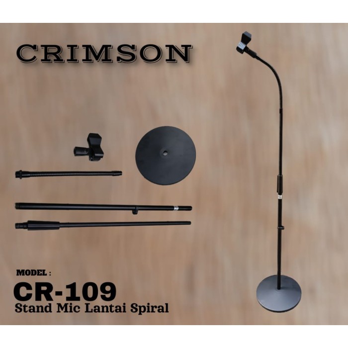 STAND MIC LANTAI SPIRAL CRIMSON CR-109