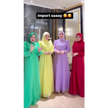 Gamis Import Organza Sutra