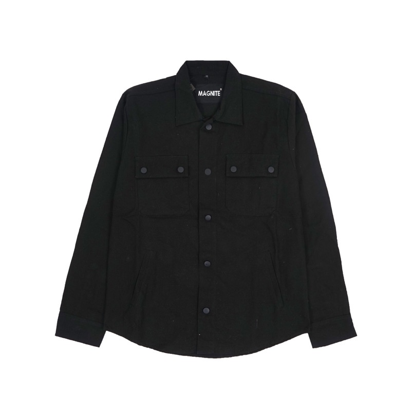Jacket Trucker Canvas semi parka Black
