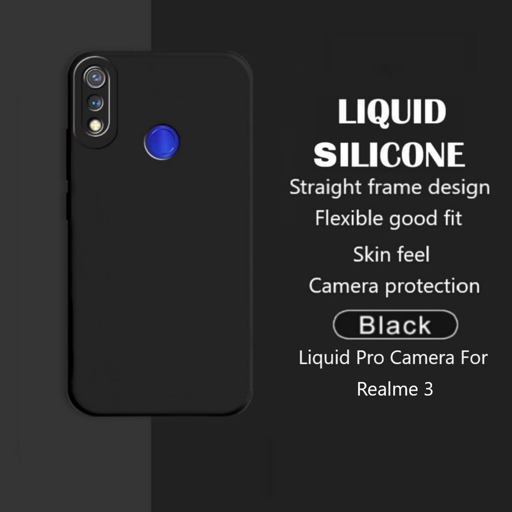 CASE REALME 3 SOFT CASE LIQUID SQUARE SILICONE RUBBER CASE PROTECT CAMERA