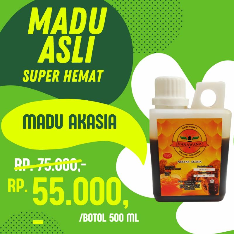 

Madu Murni Hanawana Nektar Akasia 500gr