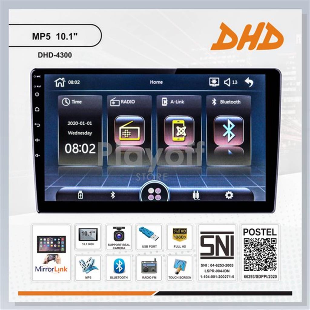 Head Unit Double Din 10 inch Audio Mobil DHD 4300 Tape Mobil Bluetooth Radio MP5 MirrorLink