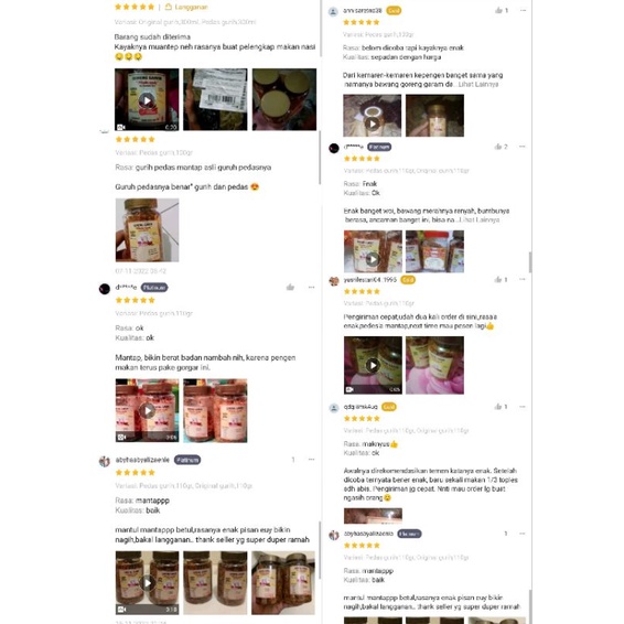 

Goreng Garem Mindo Nyok22 Varian Terasi Pedas 100% Bawang Murni