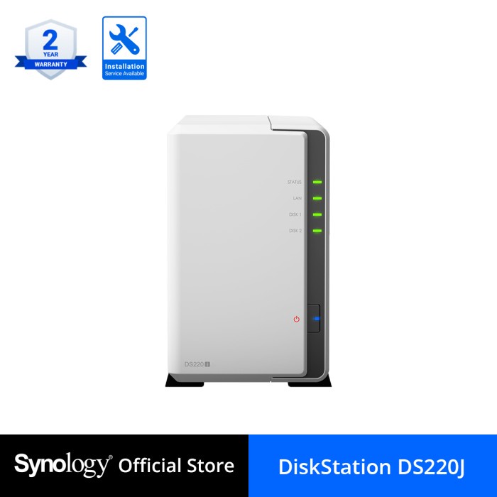 Dck Synology Ds220J Diskstation 2-Bay Nas Server Storage Cloud Ds 220J