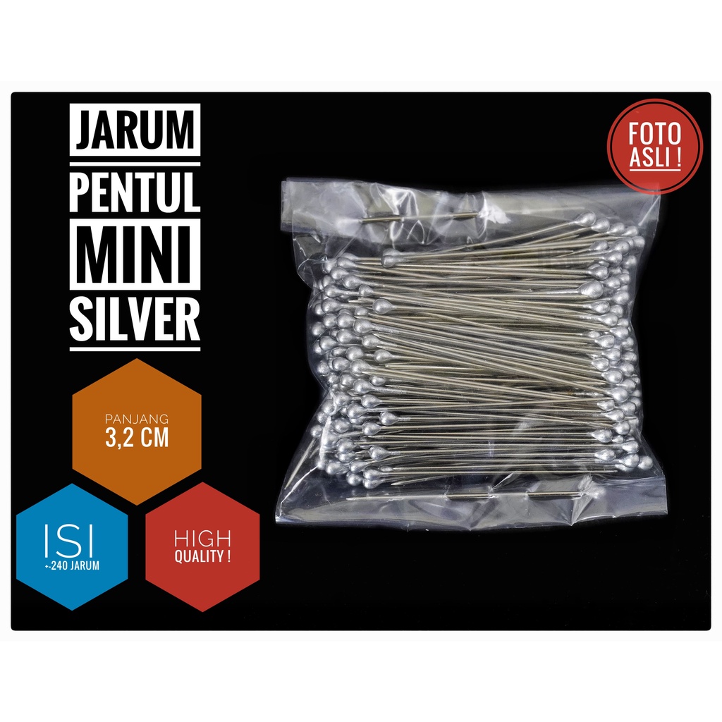 jarum pentul mini wijen silver