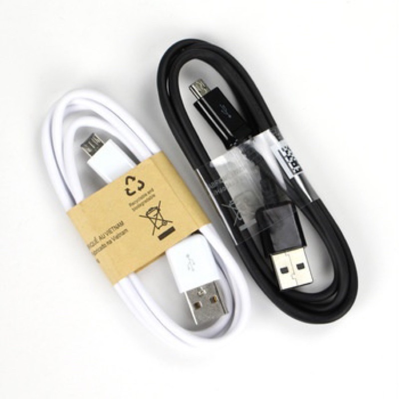 Kabel Data Micro USB Putih Panjang 1 Meter || Cable Bulat 1m 100Cm 1A Smartphone