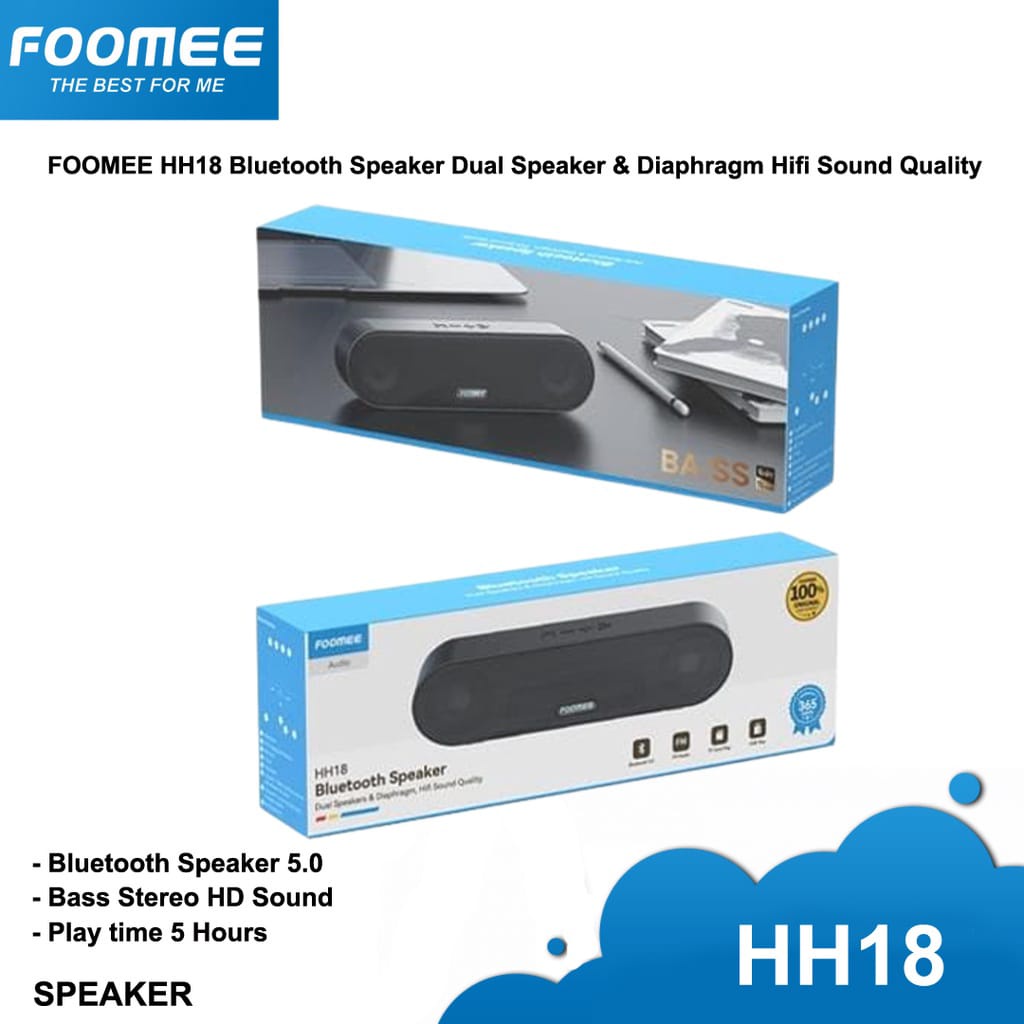 C_   Foomee HH18 Speaker Bluetooth Dual Speaker Diaphragm Sound Quality