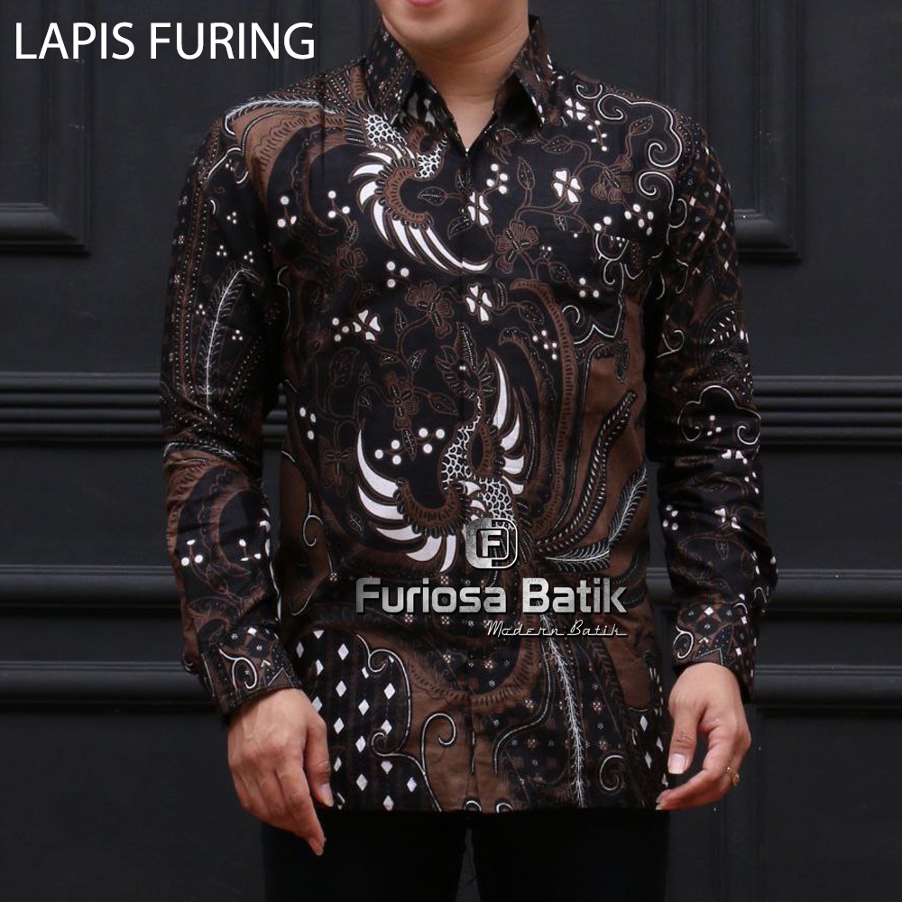 FURIOSA BATIK LAPIS FURING MERAKOREN Kemeja Batik Pria Full Furing Bahan Katun Halus Primisima