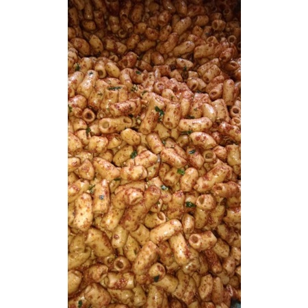 

MAKRONI BANTET CIKRUH kemasan icip icip PEDAS GURIH DAUN JERUK