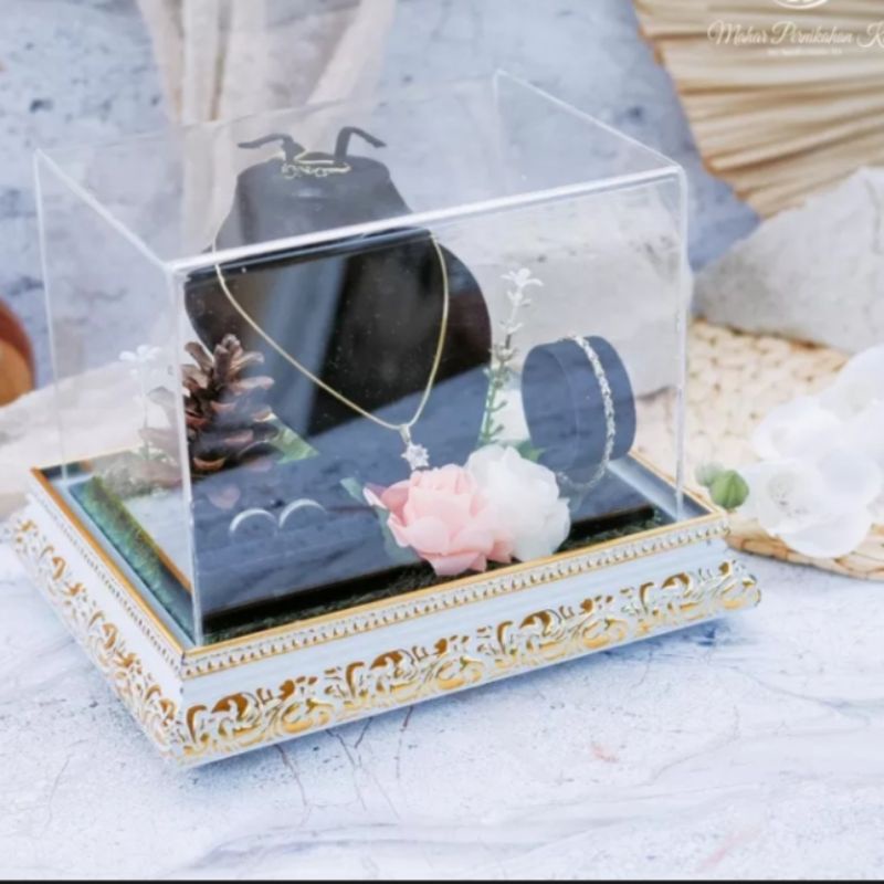 Set Hantaran Seserahan Perkawinan - Tempat Perhiasan Komplit - Tempat Perhiasan Seserahan Kalung Gel
