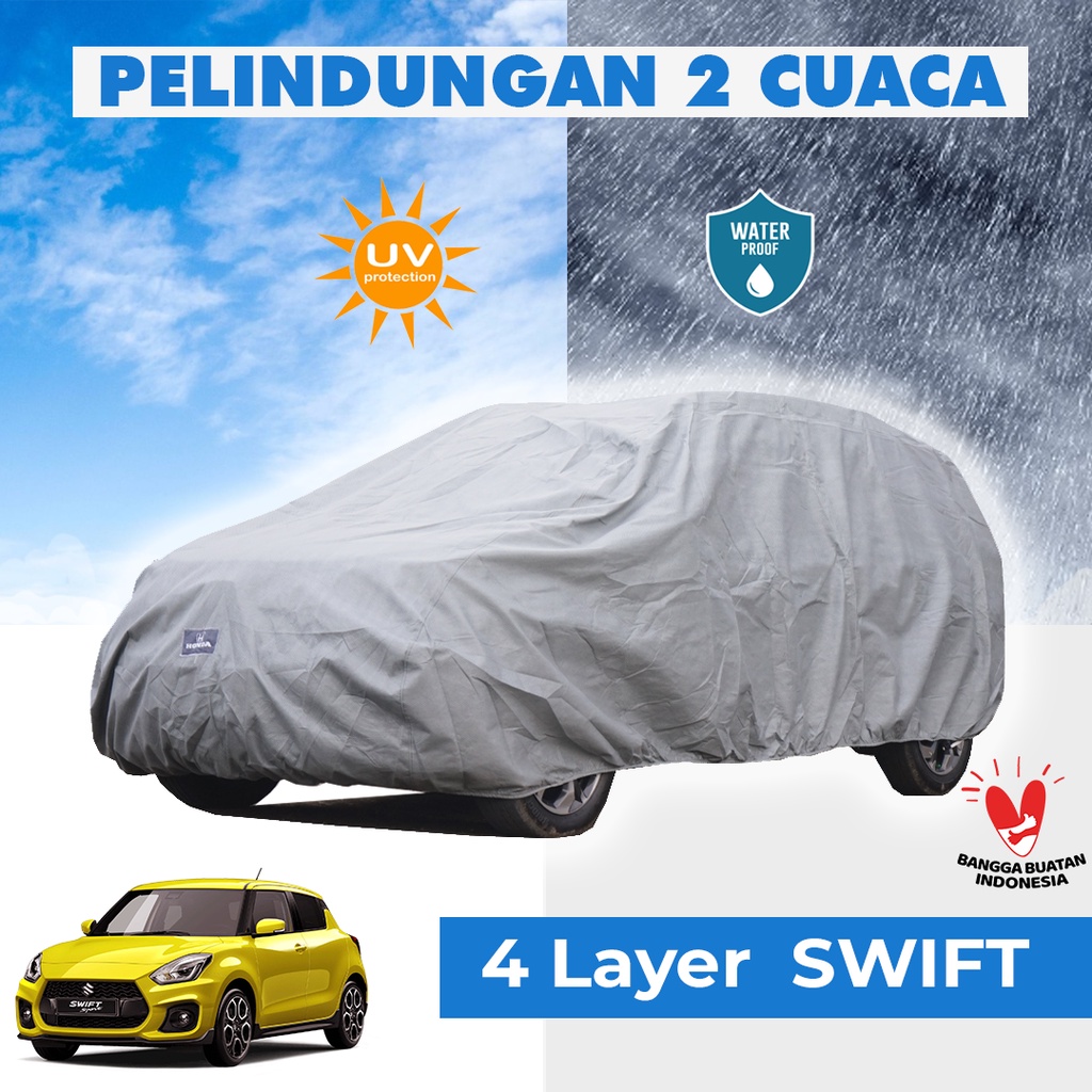 4 Lapis Body Cover Mobil Swift Outdoor Sarung Mobil Swift Tahan Air Waterproof