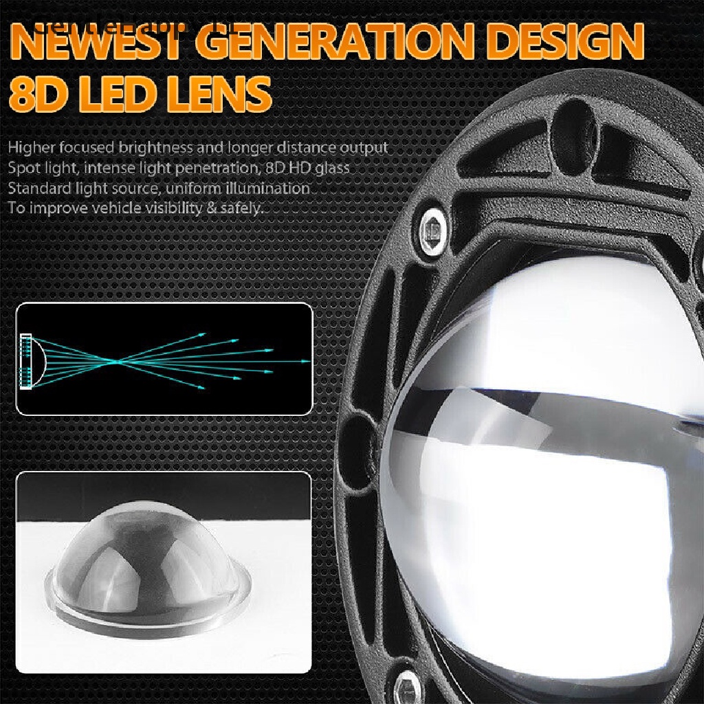 Gentlehappy Lampu Kerja Lensa LED 3inch 8D 40W Dual Color 3inch Fog Lamp Driving Beam Square id