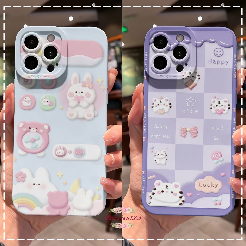 CUSTOM CASE SOFTCASE SILIKON PROCAMERA LUCKY TIGER CUSTOM VIVO Y12 Y16 Y12S Y20 Y21S Y91 Y91C V25 V25E Y22 Y35 BC6984