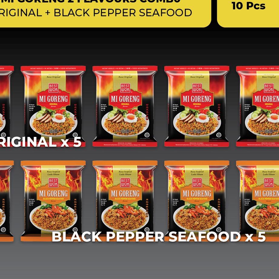 

PROMO[KF7]-Best Wok Mi Goreng 2 Flavours Combo - Original (5 pcs) + Black Pepper (5 Pcs)
