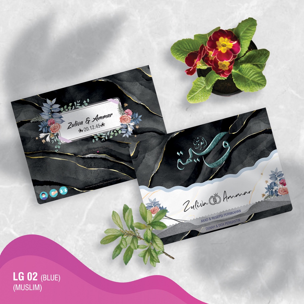 Legend (LG 02 Blue) Blanko Undangan | Undangan Murah | Blangko Undangan