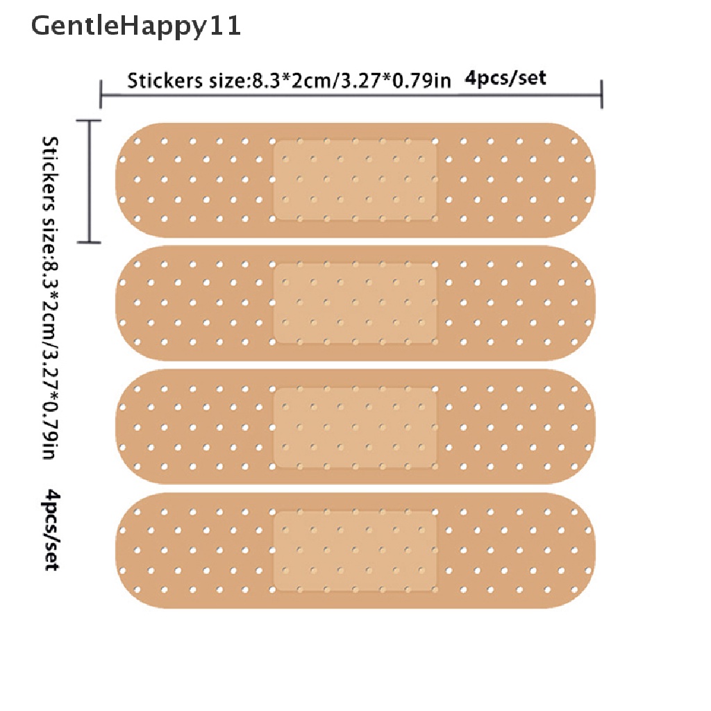 Gentlehappy 4X Band Aid Cover Decal Penyok Scratch Damage Ding Cat Kendaraan Mobil Truk Stiker id