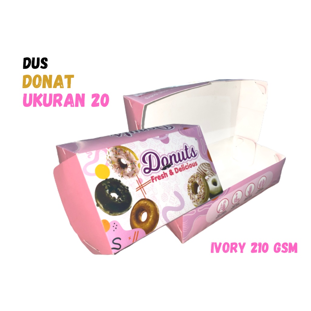 [ISI 30PCS] DUS DONAT ISI 2/BOX DONAT/ DONAT ISI 2/ KEMASAN DONAT ISI 2/KARDUS DONAT KECIL