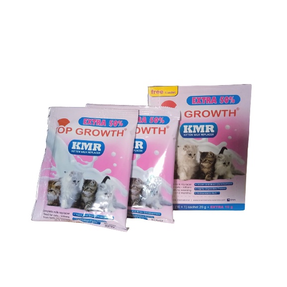 Susu Kucing Top Growth Beli 8 box Free 2 Box  Kemasan Box (isi 11 sachet 30gr)