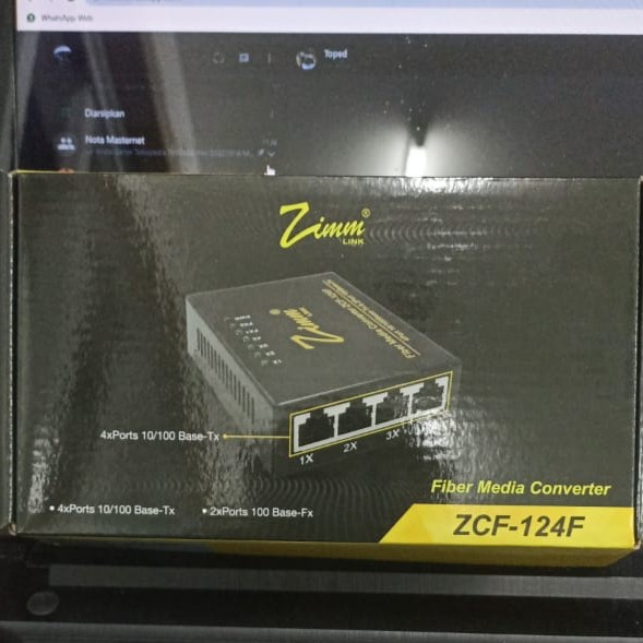 Produk Terbaru Zimmlink Media Converter Zcf-124F 2Sc Fo Ab To 4 Lan 10/100Mbps