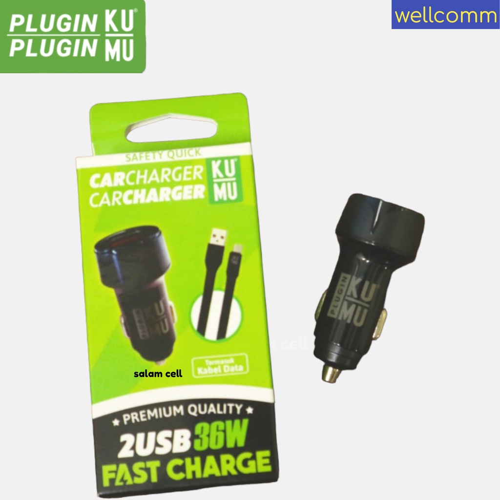 Charger Mobil KuMu By Wellcomm 36W Fast Charging Car Charging Garansi Resmi