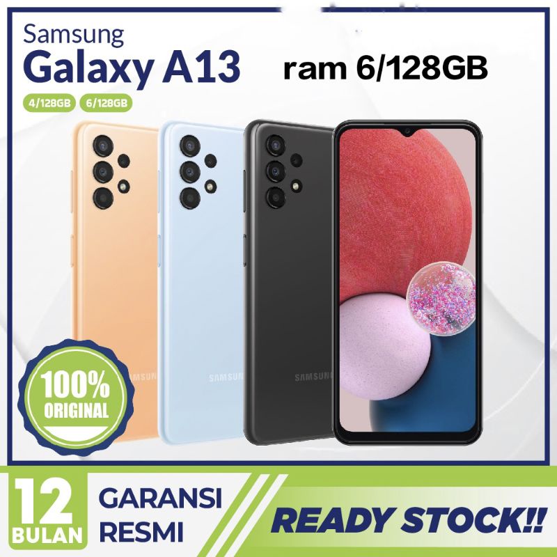 SAMSUNG GALAXY A13 4G RAM 6/128GB GARANSI RESMI 12BULAN