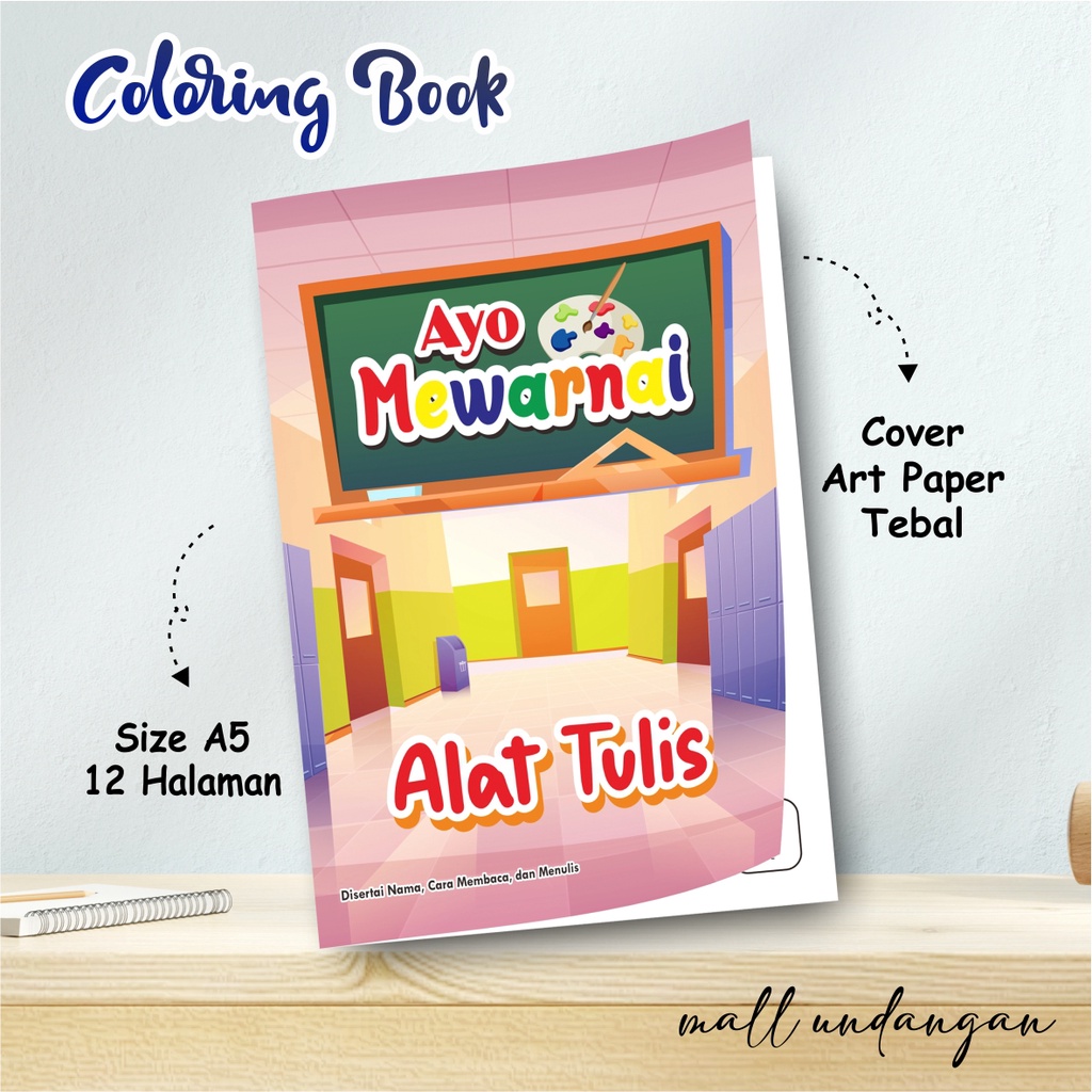 

BUKU EDUKASI MEWARNAI ALAT TULIS - BUKU ANAK - BUKU EDUKASI ANAK PAUD TK